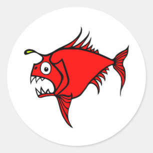 Mad Fish Rouge autocollant
