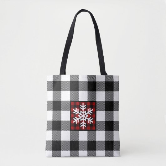 Mad for Plaid Snowflake Sac fourre-tout (Devant)