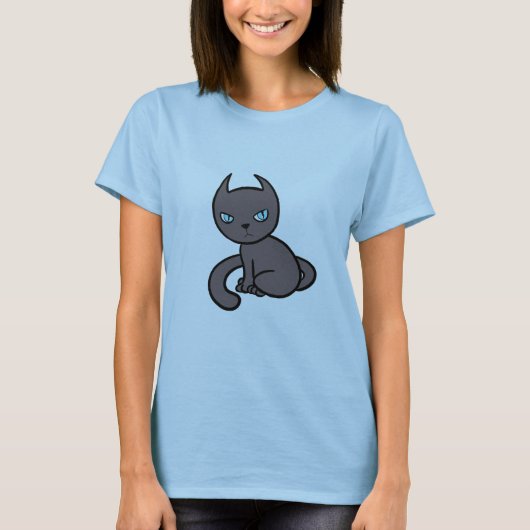 Mad Grey Kitty Cat T-shirt (Voorkant)