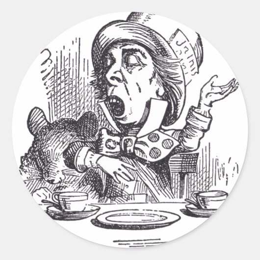 Mad Hatter 1 Ronde Sticker (Voorkant)