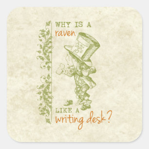 Mad Hatter, Alice in Wonderland Vierkante Sticker