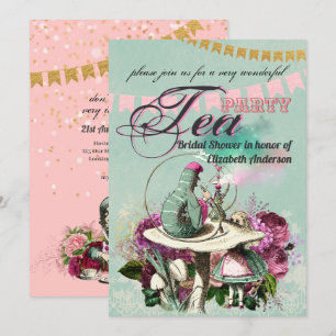 Mad Hatter Alice Tea Party Vrijgezellenfeest Kaart