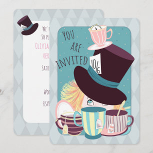 Mad Hatter Birthday Tea Party Feestdagenkaart