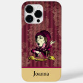 Mad Hatter Burgundy en Gold Damask met Monogram Case-Mate iPhone Case (Achterkant)