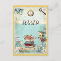 Mad Hatter & Cat RSVP Apportez un Baby shower de l