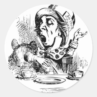 Mad Hatter die zich bezighoudt met retoriek Ronde Sticker