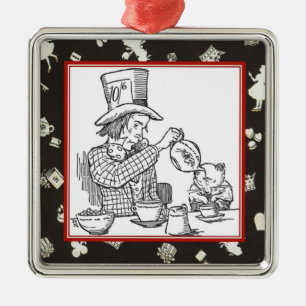 Mad Hatter en Dormouse Metalen Ornament