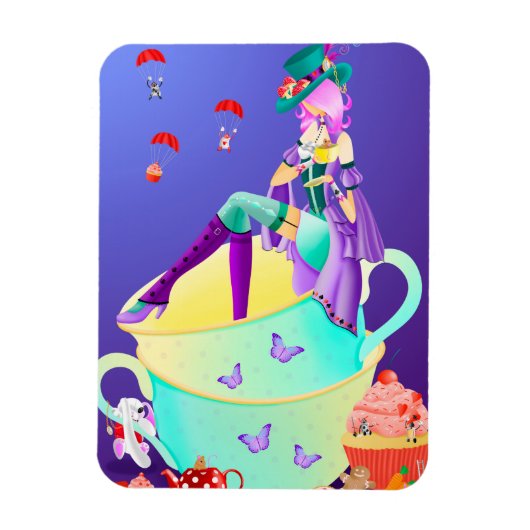 Mad Hatter in Teacup Magneet (Verticaal)
