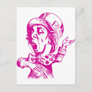 Mad Hatter Inkt Roze Briefkaart