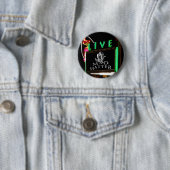 Mad Hatter "Live!" Knoop Ronde Button 5,7 Cm (In situ)