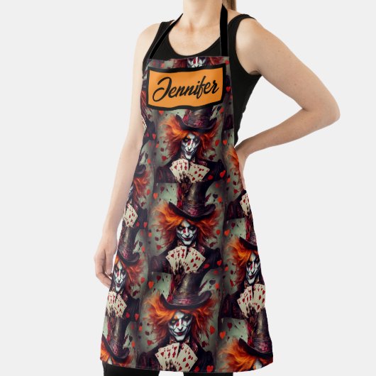 Mad Hatter met speelkaarten Schort (Insitu)