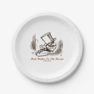 Mad Hatter naar de redding Wonderland-bestemming Papieren Bordje