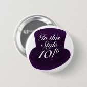 Mad Hatter - Paars Ronde Button 5,7 Cm (Voorkant /achterkant)
