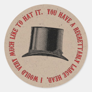 Mad Hatter Party Pet Quote Ronde Sticker