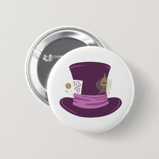 Mad Hatter Pet Ronde Button 5,7 Cm (Voorkant /achterkant)