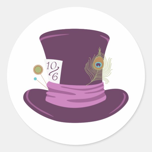 Mad Hatter Pet Ronde Sticker (Voorkant)