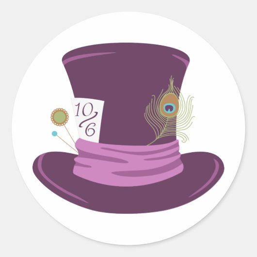 Mad Hatter Pet Ronde Sticker (Voorkant)
