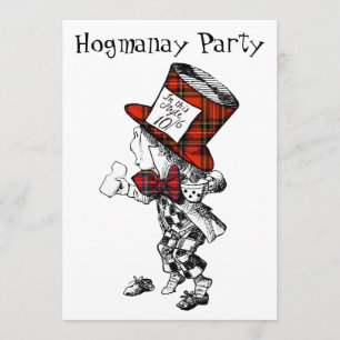 Mad Hatter Scottish Hogmanay Party - Uitnodigingsk Kaart