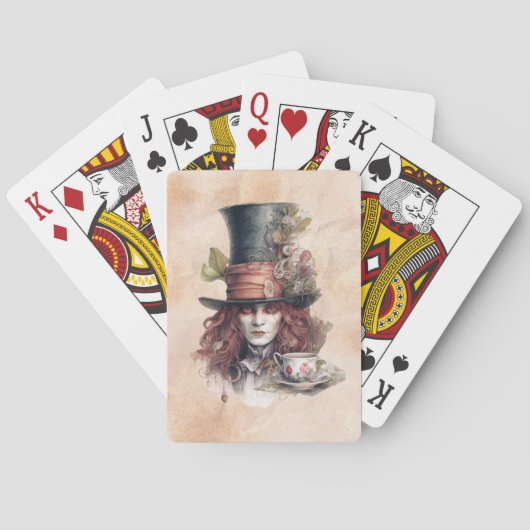 Mad Hatter-speelkaarten Pokerkaarten (Achterkant)