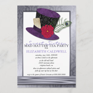 Mad Hatter Sweet 16 Uitnodiging