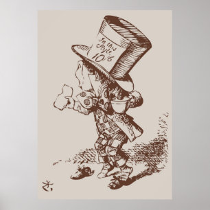 Mad Hatter Tea gekleurd Poster