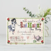 Mad Hatter Tea Party Invitation Kaart (Staand voorkant)