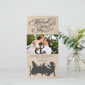 Mad Hatter Tea Party Mariage Carte photo Merci (Debout devant)