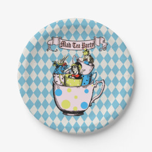 Mad Hatter Tea Party voor Alice in Wonderland Papieren Bordje