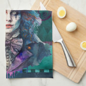 Mad Hatter Waterverf portret Theedoek (Quarter Fold)