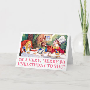 MAD HATTER WISHEERT EEN ZEER MERRY UNBIRTHDAY! FEESTDAGEN KAART