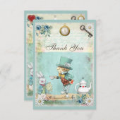 Mad Hatter Wonderland Weddenschap Bedankt (Voorkant / Achterkant)