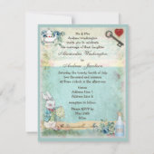 Mad Hatter Wonderland Wedding Kaart (Achterkant)