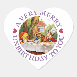 Mad Hatter zegt een heel prettige verjaardag voor Hart Sticker