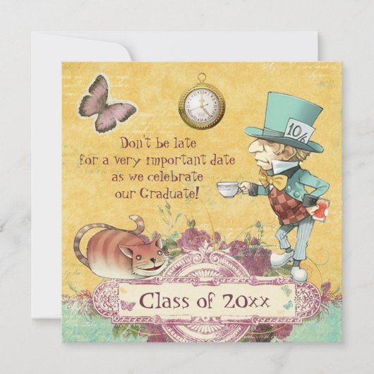 Mad Hatter's Graduation Party Kaart (Voorkant)
