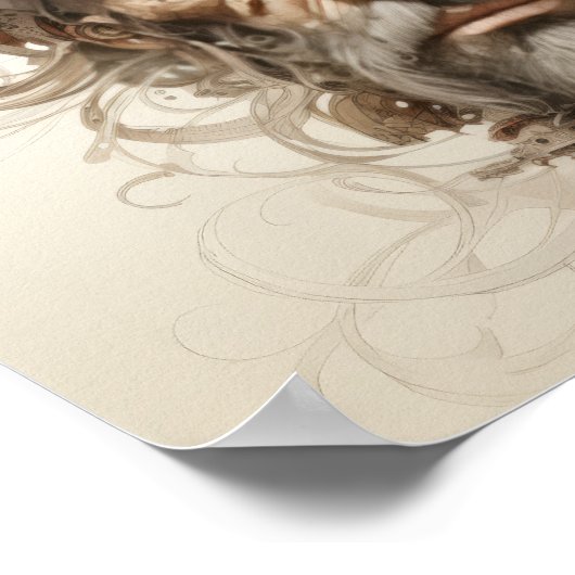 Mad Hatter's Whimsy: Portret van het excentrieke P Poster (Hoek)