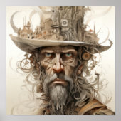 Mad Hatter's Whimsy: Portret van het excentrieke P Poster (Voorkant)