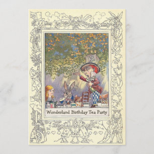 Mad Hatter's Wonderland Birthday Tea Party Kaart