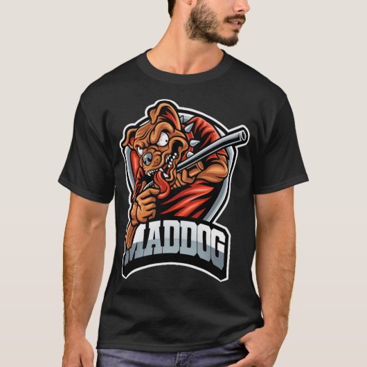 Mad-hond met pistool t-shirt (Voorkant)