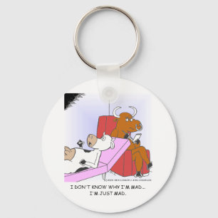 Mad-Koe in therapie Funny Gifts & Collectibles Sleutelhanger