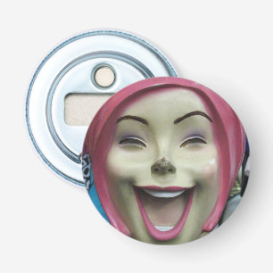 Mad Laughing Mannequin ~ Uncanny Valley Girl Button Flesopener