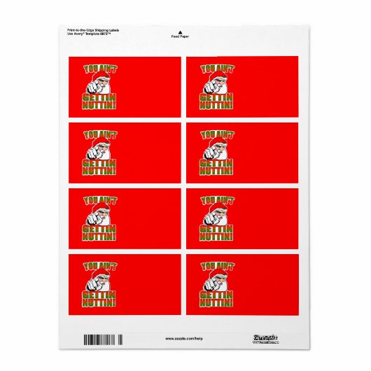 Mad Père Noël Étiquette (Feuille entière)