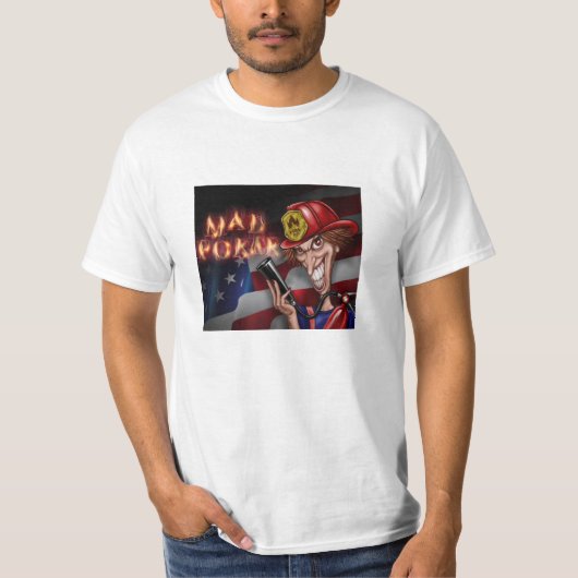 MAD Poker Brandweerman Mannen Shirt (Voorkant)