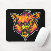 Mad Rabid Cat Illustratie Muismat (Met muis)