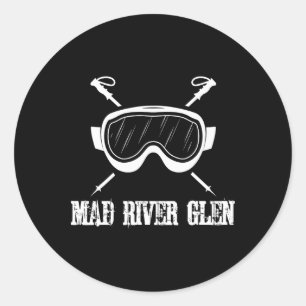 Mad River Glen Vermont Rustic Skier Skigebied Gog Ronde Sticker
