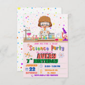 Mad Science Anniversaire Fête Invitation pour Fill (Devant / Derrière)