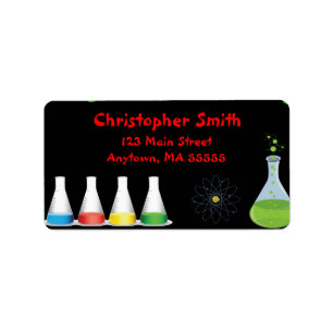 Mad Science Birthday Party Adresetiketten Etiket
