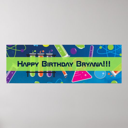 Mad Science Birthday Party Custom Banner Poster (Voorkant)