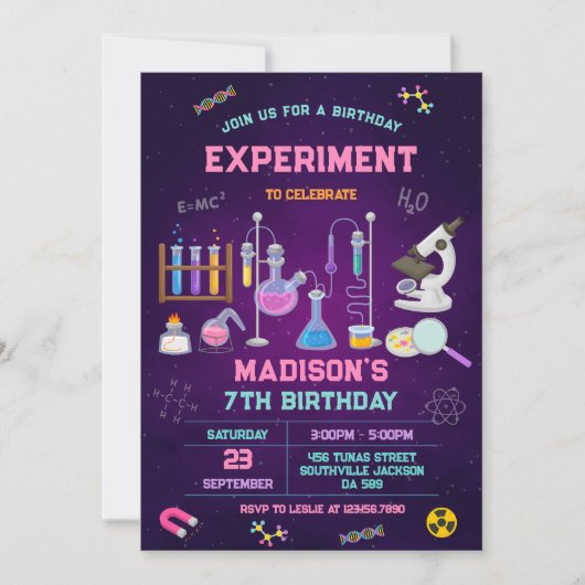 Mad Science Experiment Birthday Party Invitation (Devant)