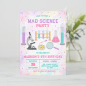 Mad Science Experiment Birthday Party Invitation Kaart (Staand voorkant)