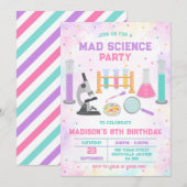 Mad Science Experiment Birthday Party Invitation Kaart (Voorkant / Achterkant)